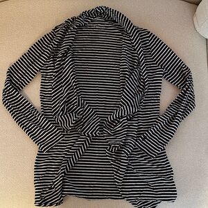 Coolibar Black and White Striped Sweater, sz S